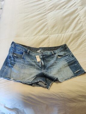 aerie Light Wash Denim Cutoff Shorts